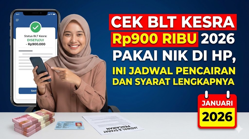 Cek BLT Kesra Rp900 Ribu 2026 Pakai NIK di HP, Ini Jadwal Pencairan dan Syarat Lengkapnya