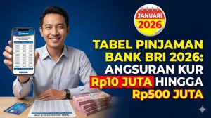 Tabel Pinjaman Bank BRI 2026: Angsuran KUR Rp10 Juta hingga Rp500 Juta