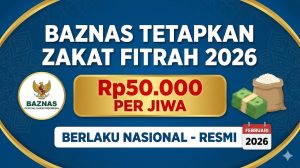 BAZNAS Resmi Tetapkan Zakat Fitrah 2026 Rp50.000 per Jiwa, Berlaku Nasional